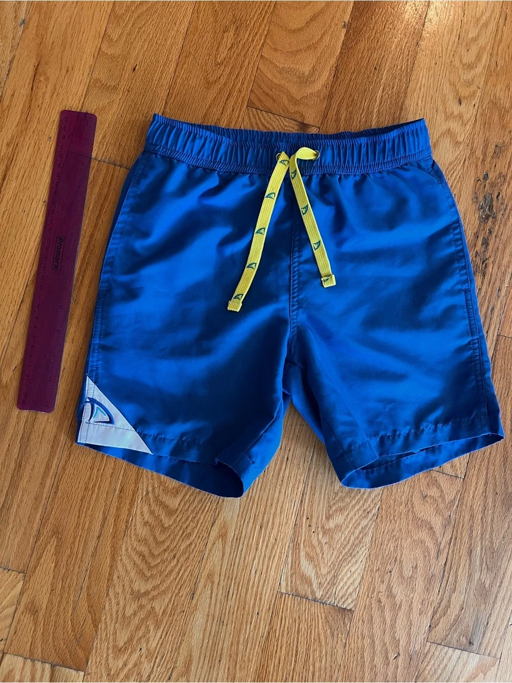 DryFins Royal Classic Blue Boys Swim Trunks with Lime Drawstring Kids 6/7